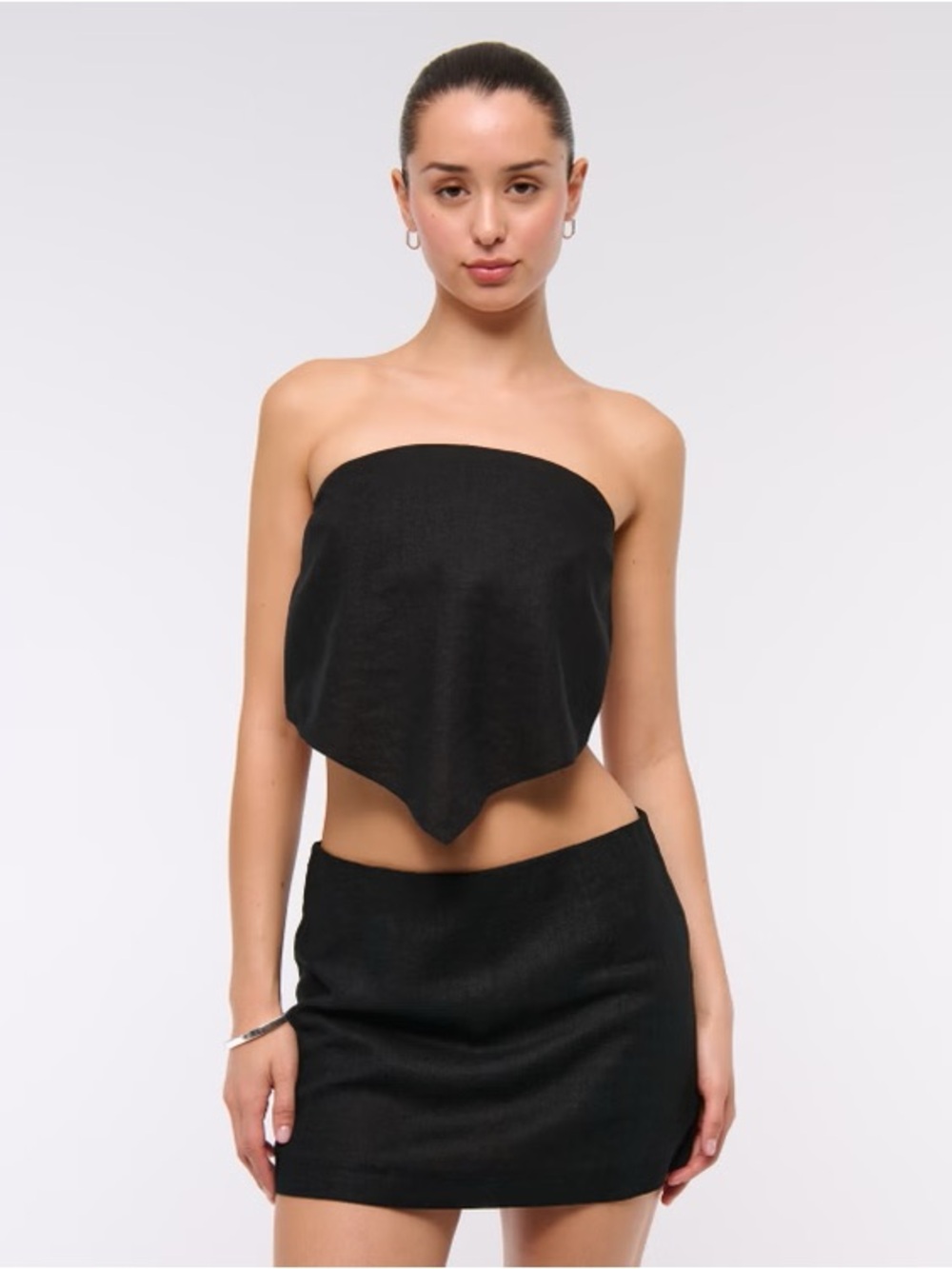 Abercrombie and fitch strapless scarf top in black size medium